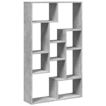  Bookcase Concrete Grey 72x20x120 cm Engineered Wood