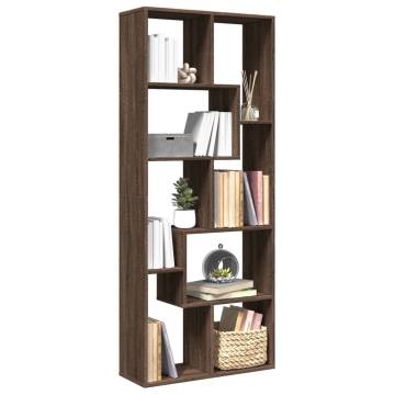  Room Divider Bookcase Brown Oak 67x25x161.5 cm Engineered Wood