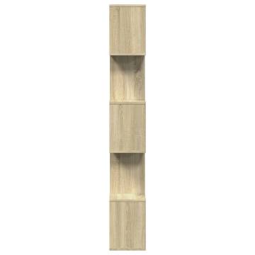  Room Divider Bookcase 5-Tier Sonoma Oak 70x24x161 cm Engineered Wood