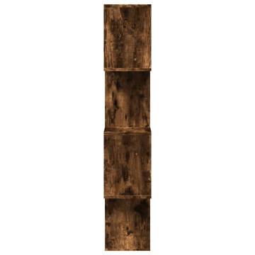  Room Divider Bookcase 4-Tier Smoked Oak 70x24x129 cm Engineered Wood