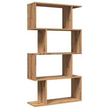  Room Divider Bookcase 4-Tier Artisan Oak 70x24x129 cm Engineered Wood