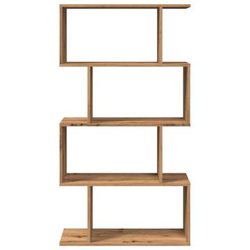  Room Divider Bookcase 4-Tier Artisan Oak 70x24x129 cm Engineered Wood