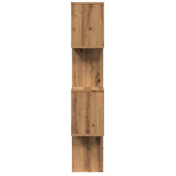  Room Divider Bookcase 4-Tier Artisan Oak 70x24x129 cm Engineered Wood