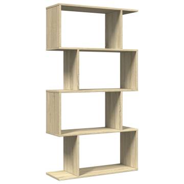  Room Divider Bookcase 4-Tier Sonoma Oak 70x24x129 cm Engineered Wood