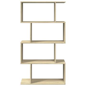  Room Divider Bookcase 4-Tier Sonoma Oak 70x24x129 cm Engineered Wood