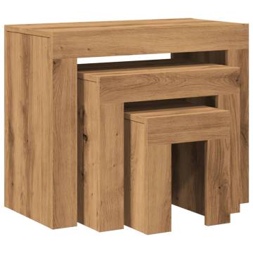  Nesting Coffee Tables 3 pcs Artisian Oak Engineered Wood