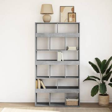  Bookcase Concrete Grey 100x33x187.5 cm Engineered Wood