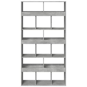  Bookcase Concrete Grey 100x33x187.5 cm Engineered Wood