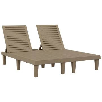 Double Sun Lounger Light Brown 155x138x83 cm Polypropylene