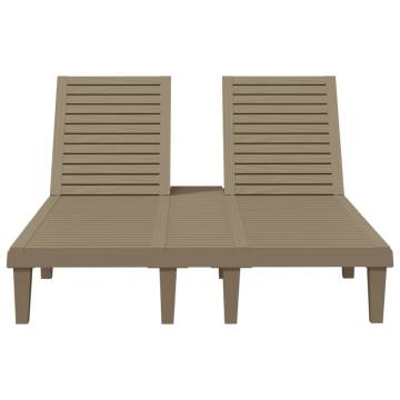 Double Sun Lounger Light Brown 155x138x83 cm Polypropylene