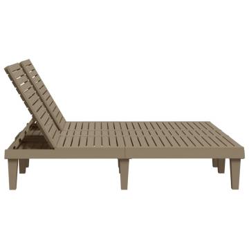 Double Sun Lounger Light Brown 155x138x83 cm Polypropylene