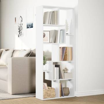  Room Divider Bookcase White 67x25x161.5 cm Engineered Wood