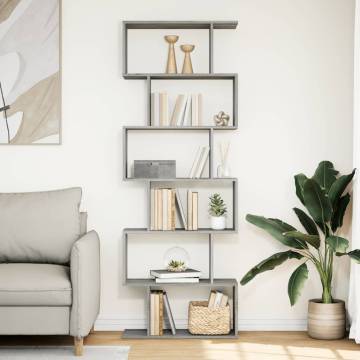  Room Divider Bookcase 6-Tier Grey Sonoma 70x24x193 cm Engineered Wood