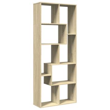  Room Divider Bookcase Sonoma Oak 67x25x161.5 cm Engineered Wood