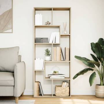  Room Divider Bookcase Sonoma Oak 67x25x161.5 cm Engineered Wood