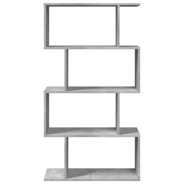  Room Divider Bookcase 4-Tier Concrete Grey 70x24x129 cm Engineered Wood