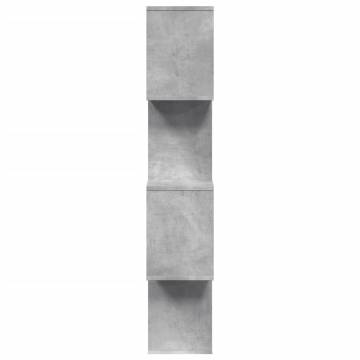  Room Divider Bookcase 4-Tier Concrete Grey 70x24x129 cm Engineered Wood