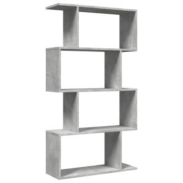  Room Divider Bookcase 4-Tier Concrete Grey 70x24x129 cm Engineered Wood