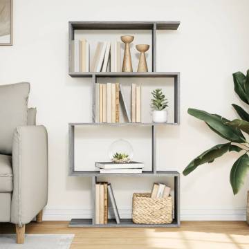  Room Divider Bookcase 4-Tier Grey Sonoma 70x24x129 cm Engineered Wood