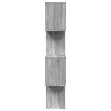  Room Divider Bookcase 4-Tier Grey Sonoma 70x24x129 cm Engineered Wood