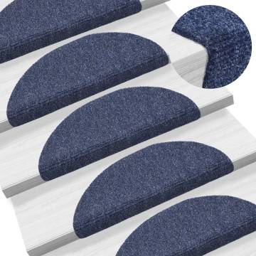  Self-adhesive Stair Mats 5 pcs Blue 56x17x3 cm Needle Punch