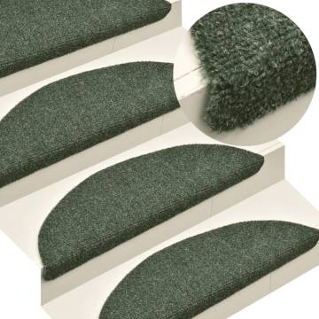  Self-adhesive Stair Mats 5 pcs Green 65x21x4 cm Needle Punch