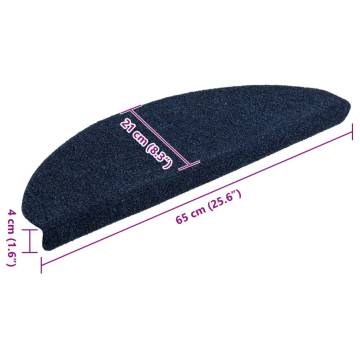  Self-adhesive Stair Mats 5 pcs Navy 65x21x4 cm Needle Punch