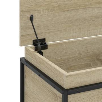  Storage Box with Lid Sonoma Oak 100x40x51.5 cm Engineered Wood