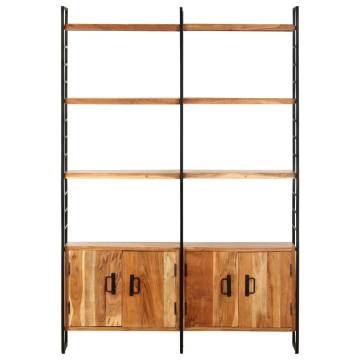  4-Tier Bookcase 124x30x180 cm Solid Acacia Wood