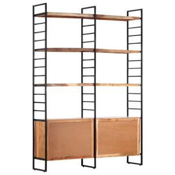  4-Tier Bookcase 124x30x180 cm Solid Acacia Wood