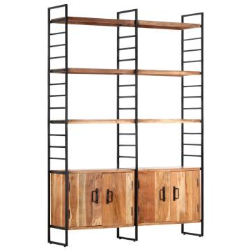  4-Tier Bookcase 124x30x180 cm Solid Acacia Wood