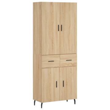  Highboard Sonoma Oak 69.5x34x180 cm Engineered Wood