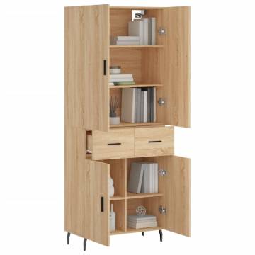  Highboard Sonoma Oak 69.5x34x180 cm Engineered Wood