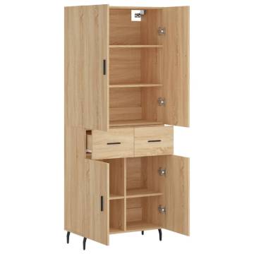  Highboard Sonoma Oak 69.5x34x180 cm Engineered Wood