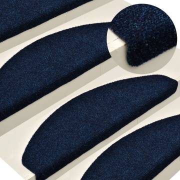  Self-adhesive Stair Mats 5 pcs Navy 56x17x3 cm Needle Punch