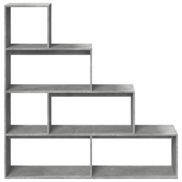  Room Divider Bookcase 4-Tier Concrete Grey 143.5x29x143.5 cm Engineered Wood