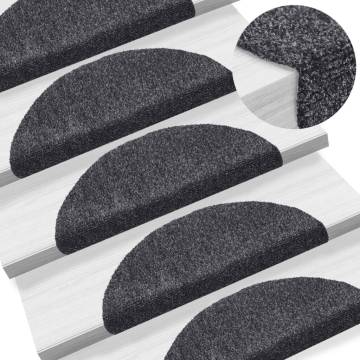  Self-adhesive Stair Mats 5 pcs Dark Grey 56x17x3 cm Needle Punch