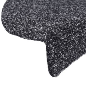  Self-adhesive Stair Mats 5 pcs Dark Grey 56x17x3 cm Needle Punch