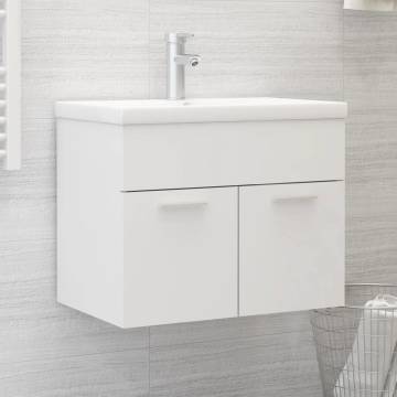  Sink Cabinet White 60x38.5x46 cm Engineered Wood