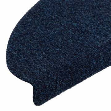  Self-adhesive Stair Mats 10 pcs Navy 65x21x4 cm Needle Punch