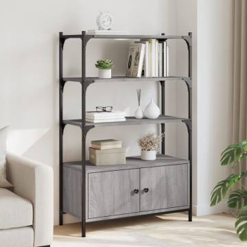 Bookcase 3-Tier Grey Sonoma 70x30x109.5 cm Engineered Wood