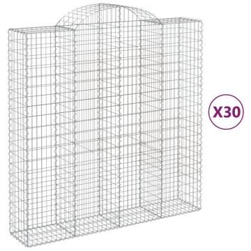  Arched Gabion Baskets 30 pcs 200x50x200220 cm Galvanised Iron