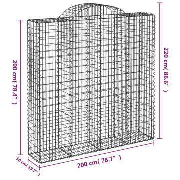  Arched Gabion Baskets 30 pcs 200x50x200220 cm Galvanised Iron