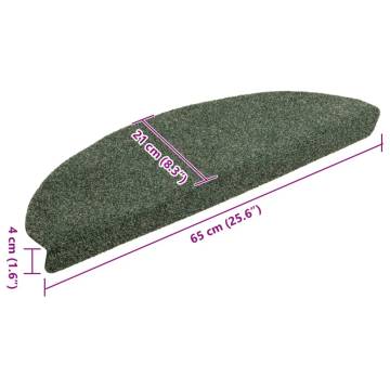  Self-adhesive Stair Mats 10 pcs Green 65x21x4 cm Needle Punch