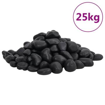  Polished Pebbles 25 kg Black 2-5 cm