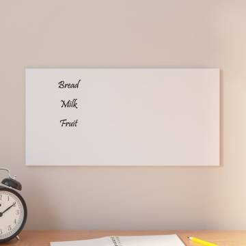  Wall-mounted Magnetic Board White 40x20 cm Tempered Glass