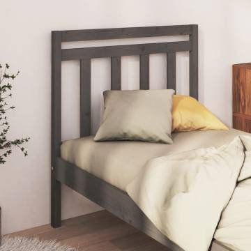 Bed Headboard Grey 95x4x100 cm Solid Wood Pine