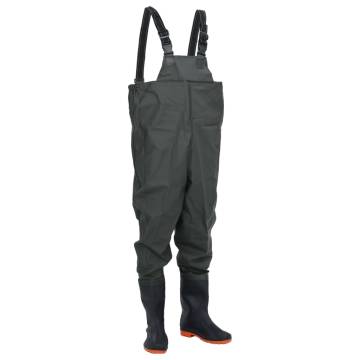  Chest Waders with Boots Dark Green Size 40