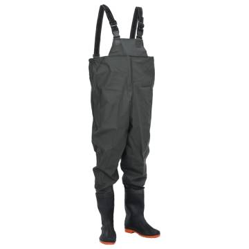  Chest Waders with Boots Dark Green Size 42