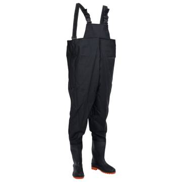  Chest Waders with Boots Black Size 38